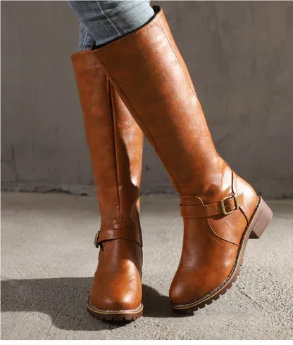 Buckle Knee High Boots