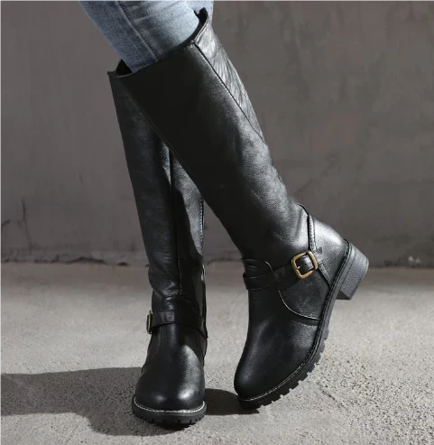 Buckle Knee High Boots