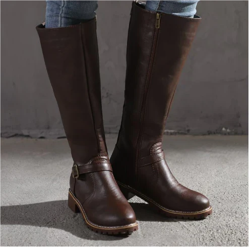 Buckle Knee High Boots
