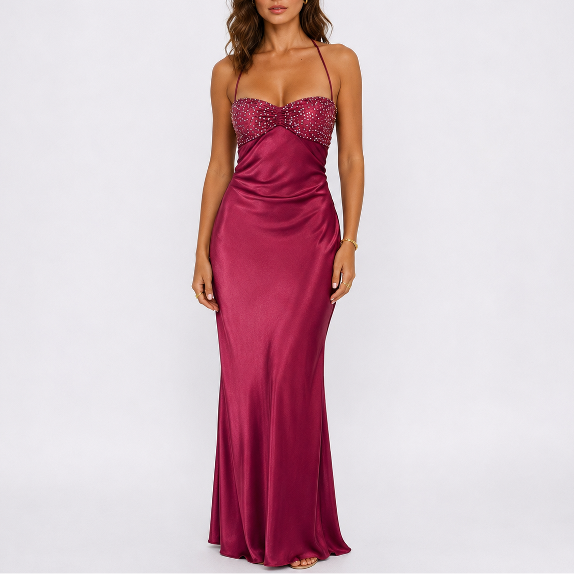 Women's Elegant Satin Maxi Dress