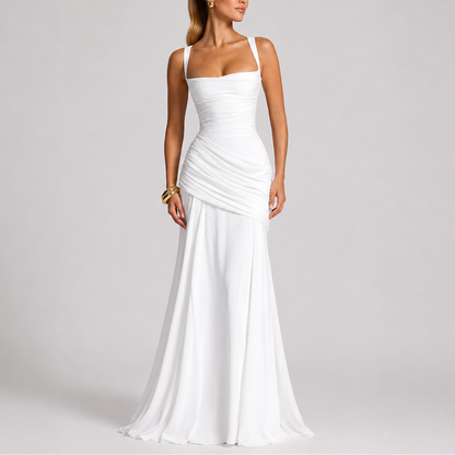 Women's Elegant Ruched Maxi Evening Dress
