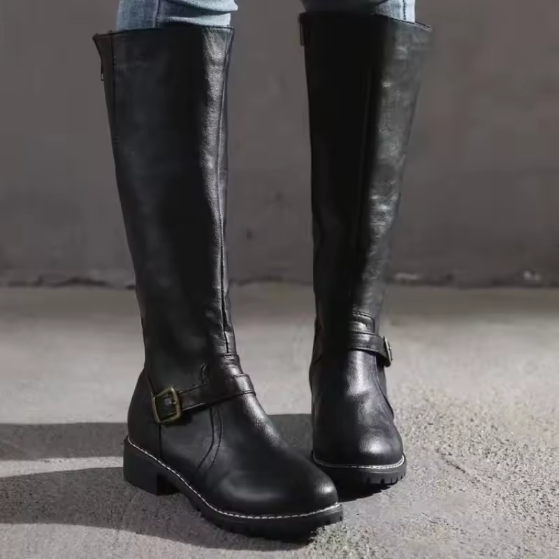 Buckle Knee High Boots