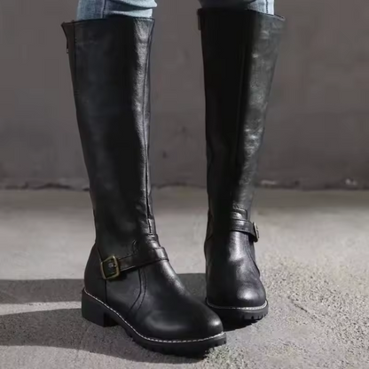 Buckle Knee High Boots