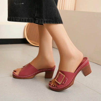 Orthopedic Buckle Platform Sandals