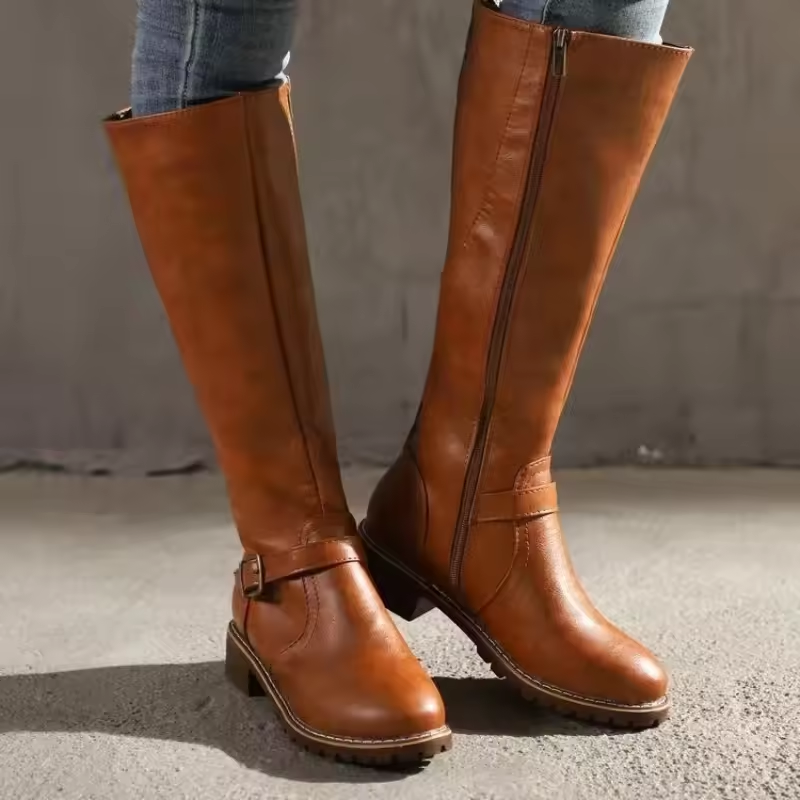 Buckle Knee High Boots