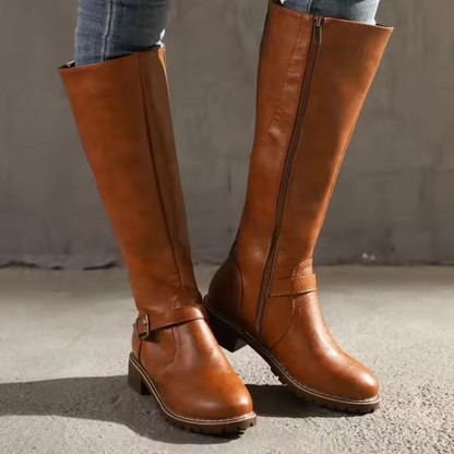 Buckle Knee High Boots