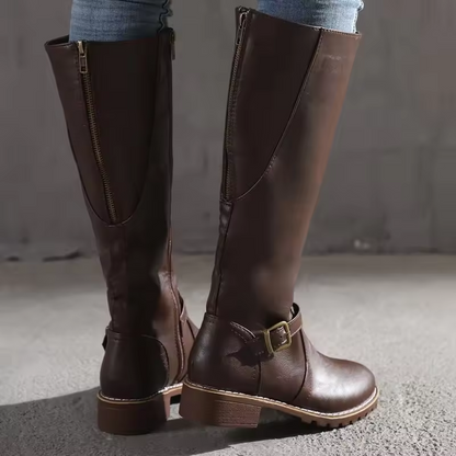 Buckle Knee High Boots