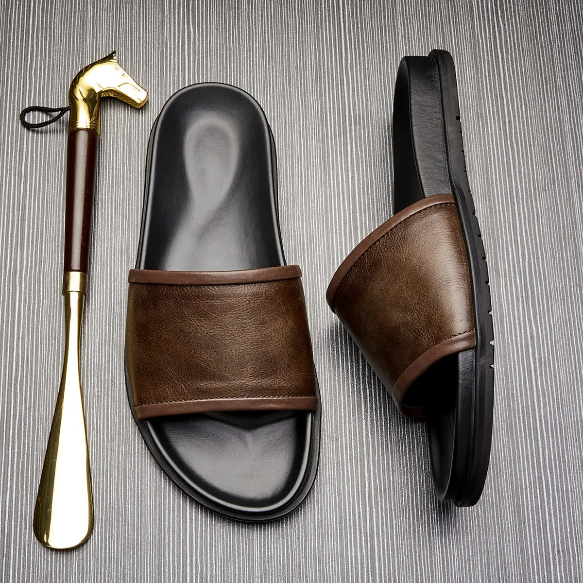 Luxury Leather Slides