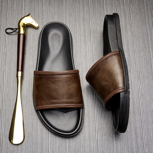 Luxury Leather Slides