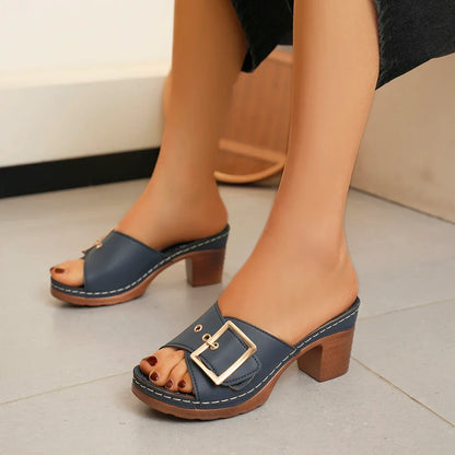 Orthopedic Buckle Platform Sandals