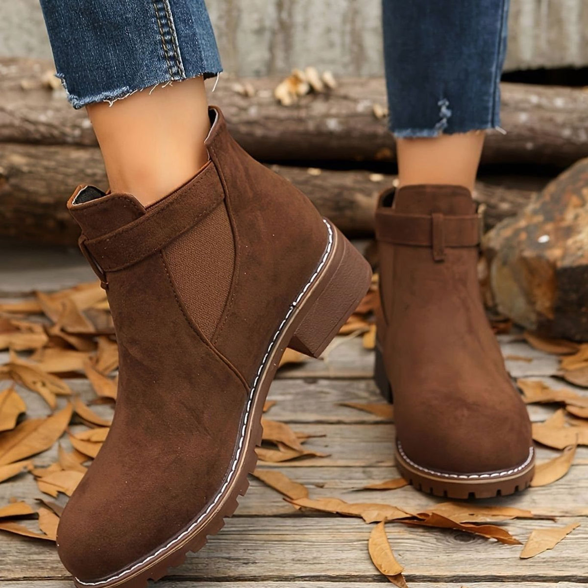 Buckle Strap Ankle Boots