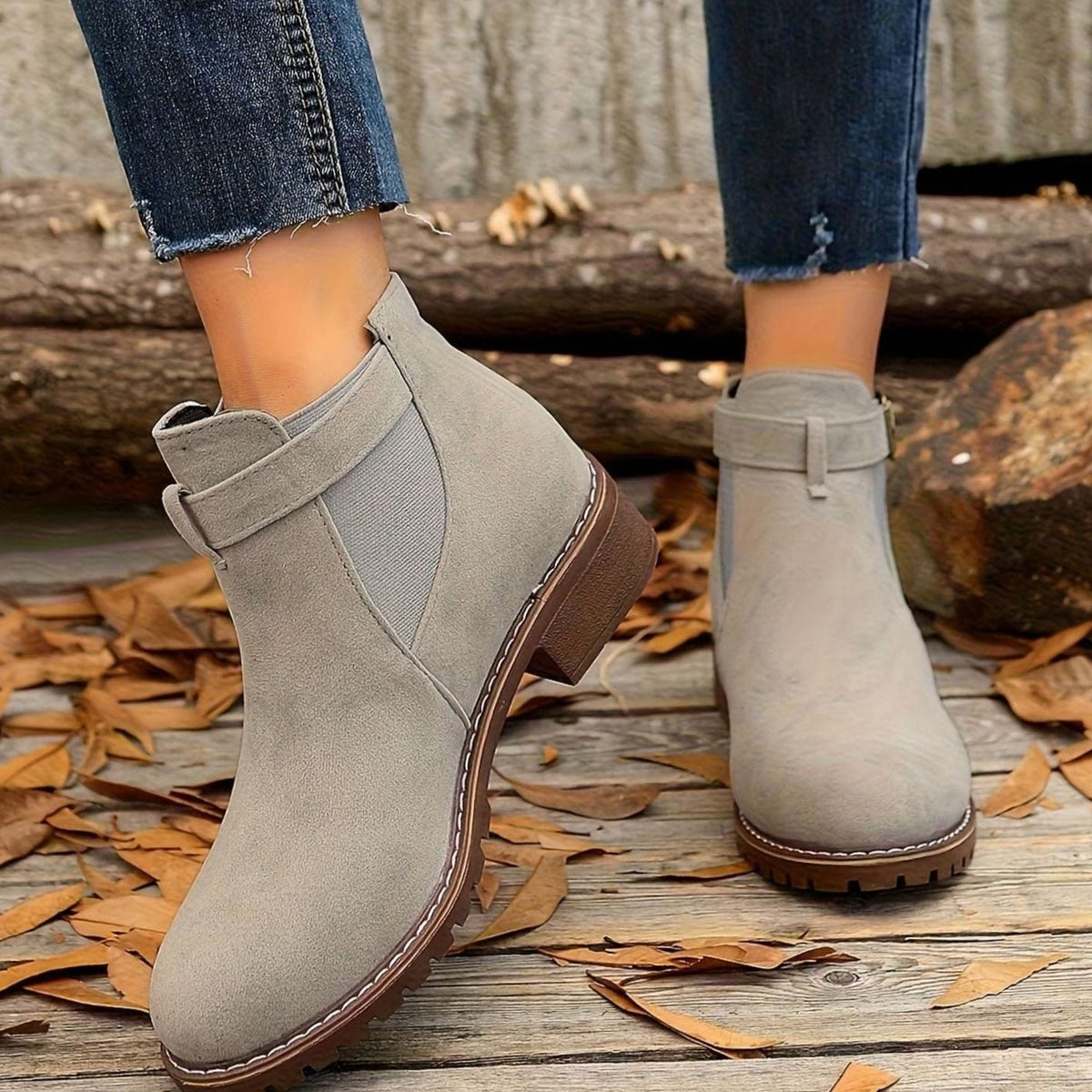 Buckle Strap Ankle Boots