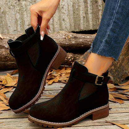 Buckle Strap Ankle Boots