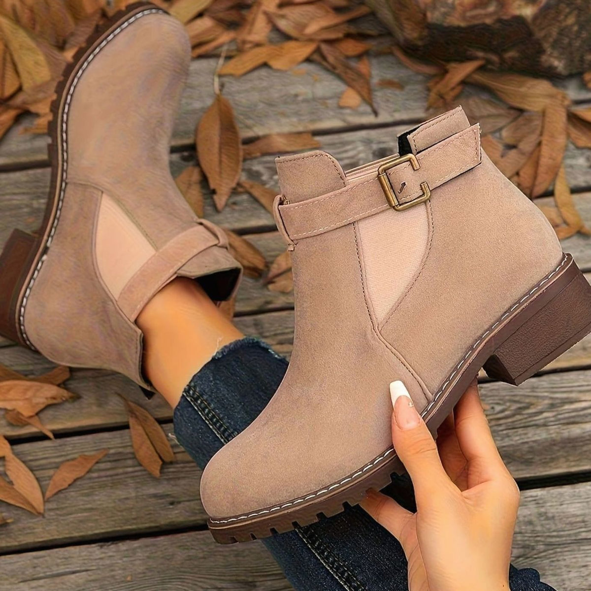 Buckle Strap Ankle Boots
