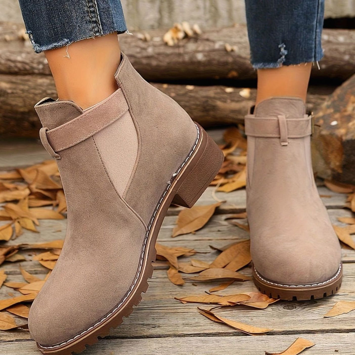Buckle Strap Ankle Boots