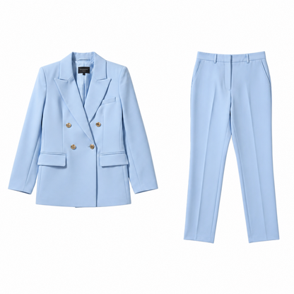Women's Tailored Blazer and Trousers Two Piece Suit Set