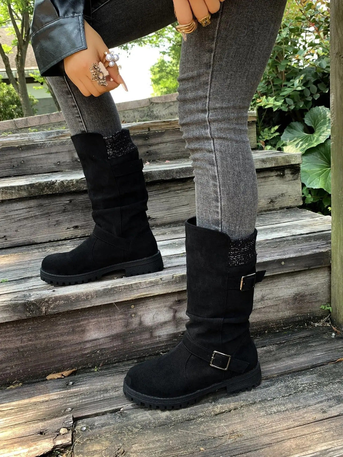 Mid-Calf Cowboy Style Boots