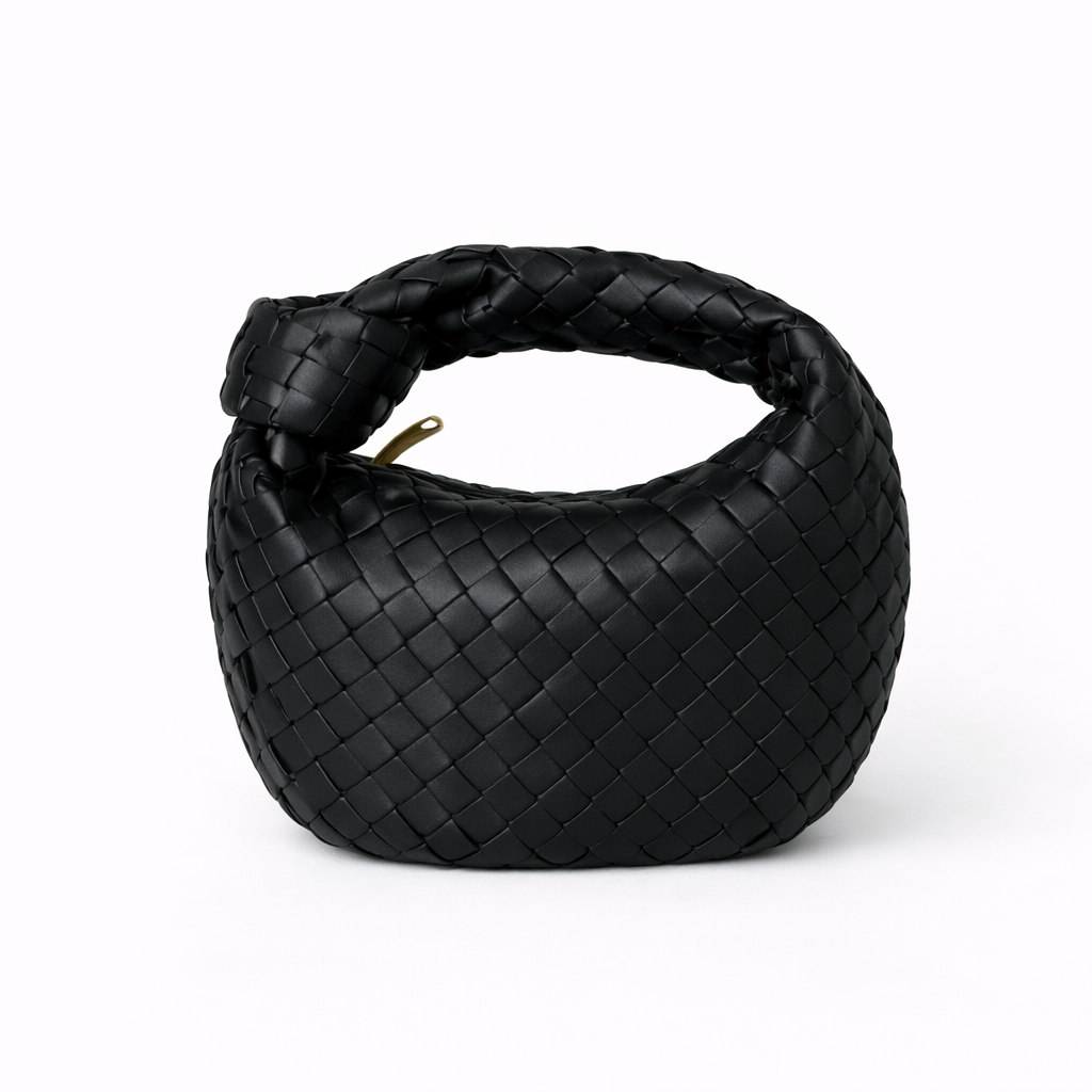Luxury Woven Knot Handle Bag – Soft Vegan Leather