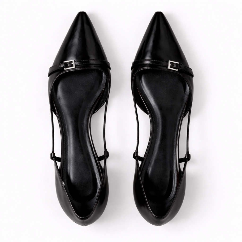 Women's Patent Slingback Heels — Elegant Pointed Toe