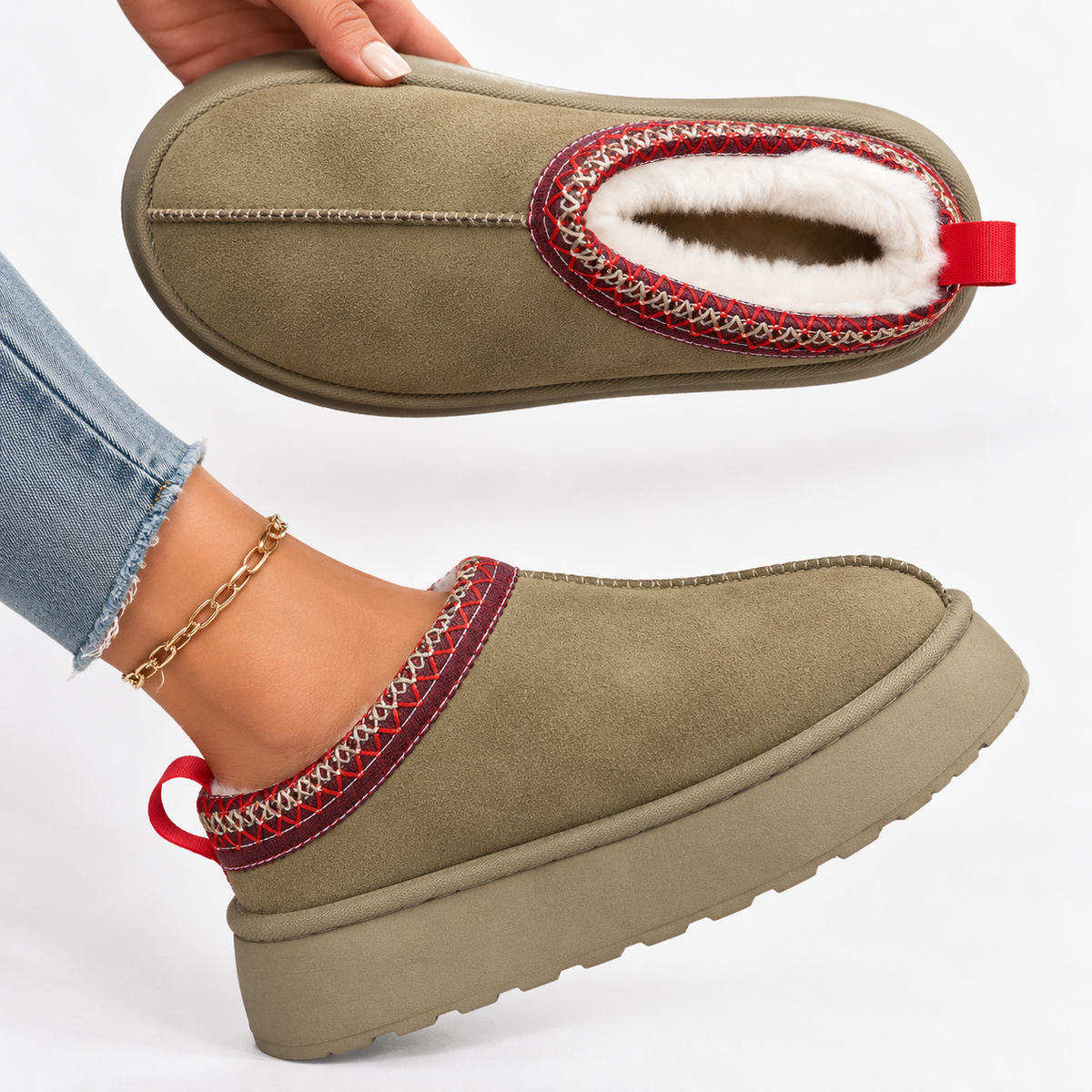 Women's Winter Slippers – Warm Fur Lined Slip On House Shoes