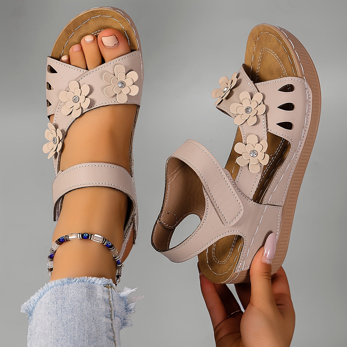 Floral Wedge Sandals