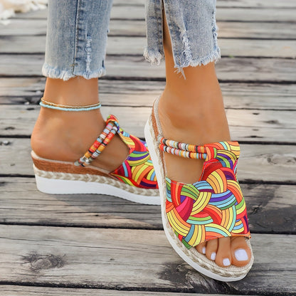 Boho Wedge Slides