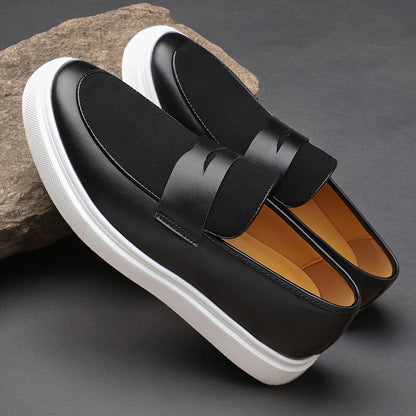 Men's Black Leather Loafers