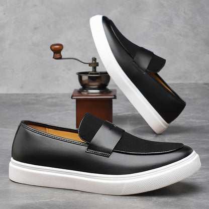 Men's Black Leather Loafers