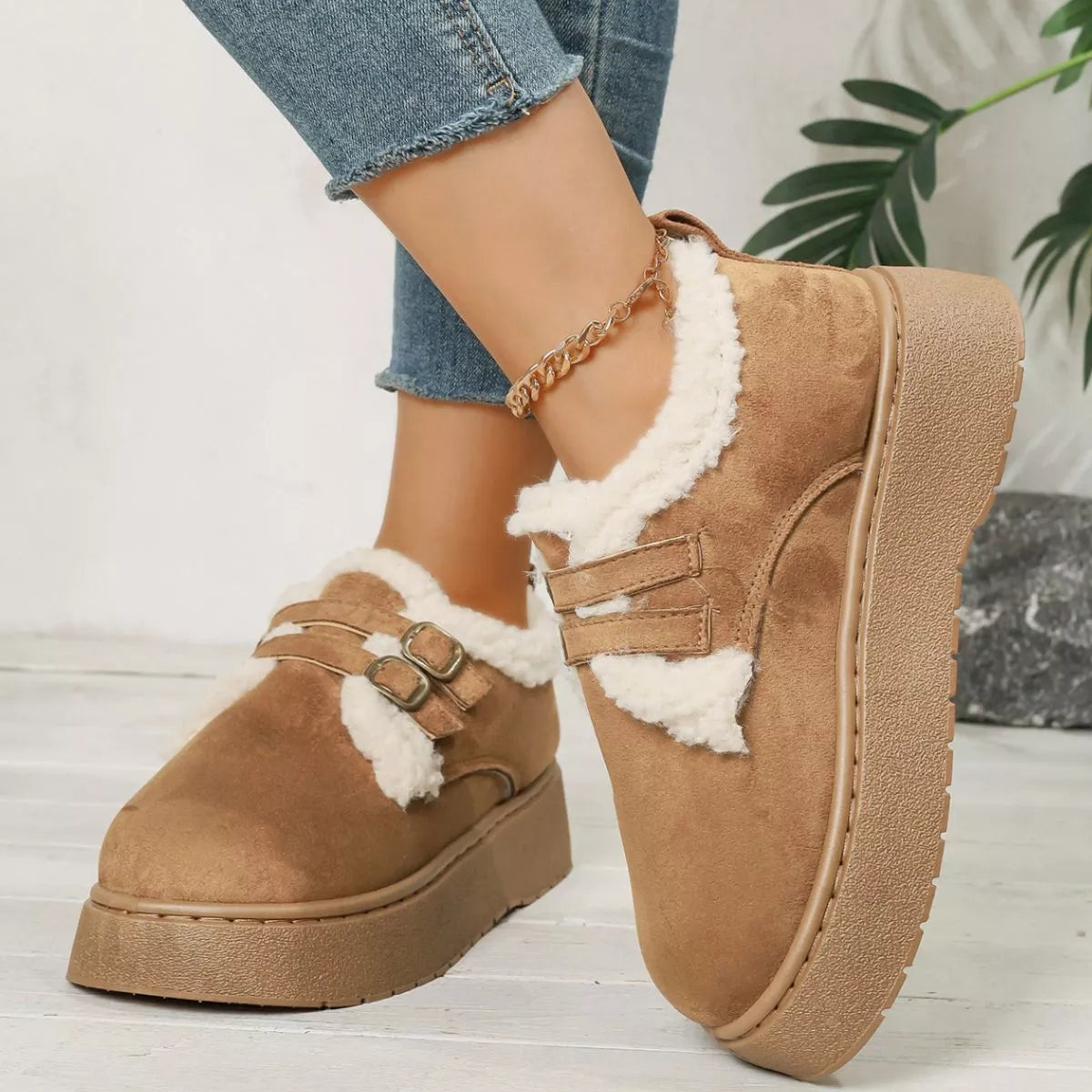Buckle Winter Ankle Boots