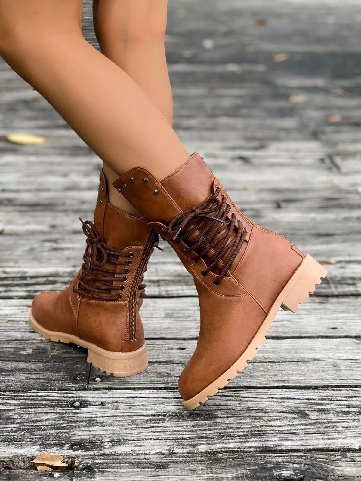 Round Toe Platform Boots
