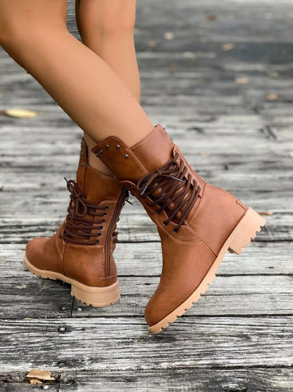 Round Toe Platform Boots