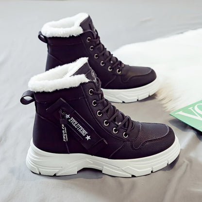 Fleece Lined Lace-Up Ankle Boots