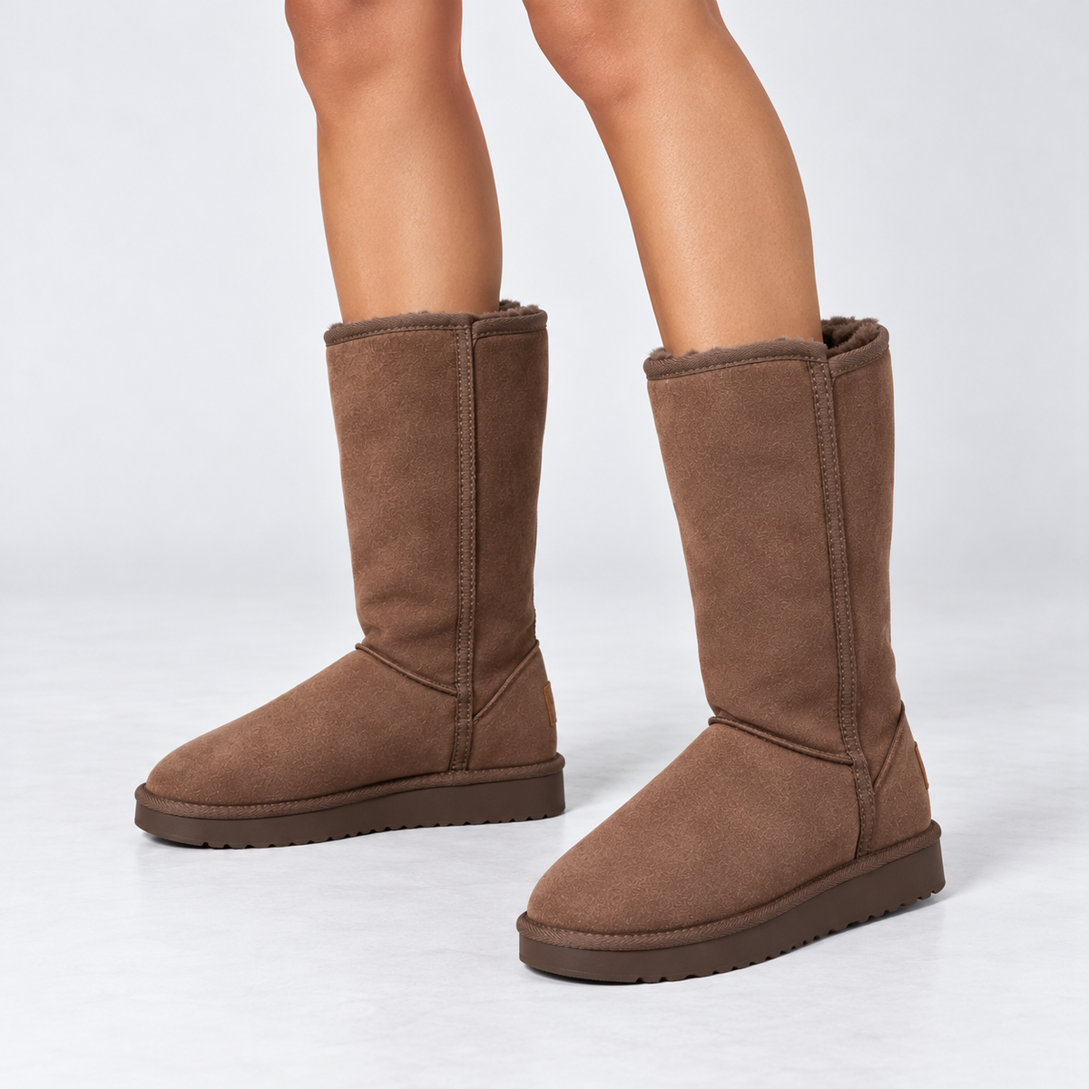 Women's Tall Winter Boots – Faux Fur and Suede Finish