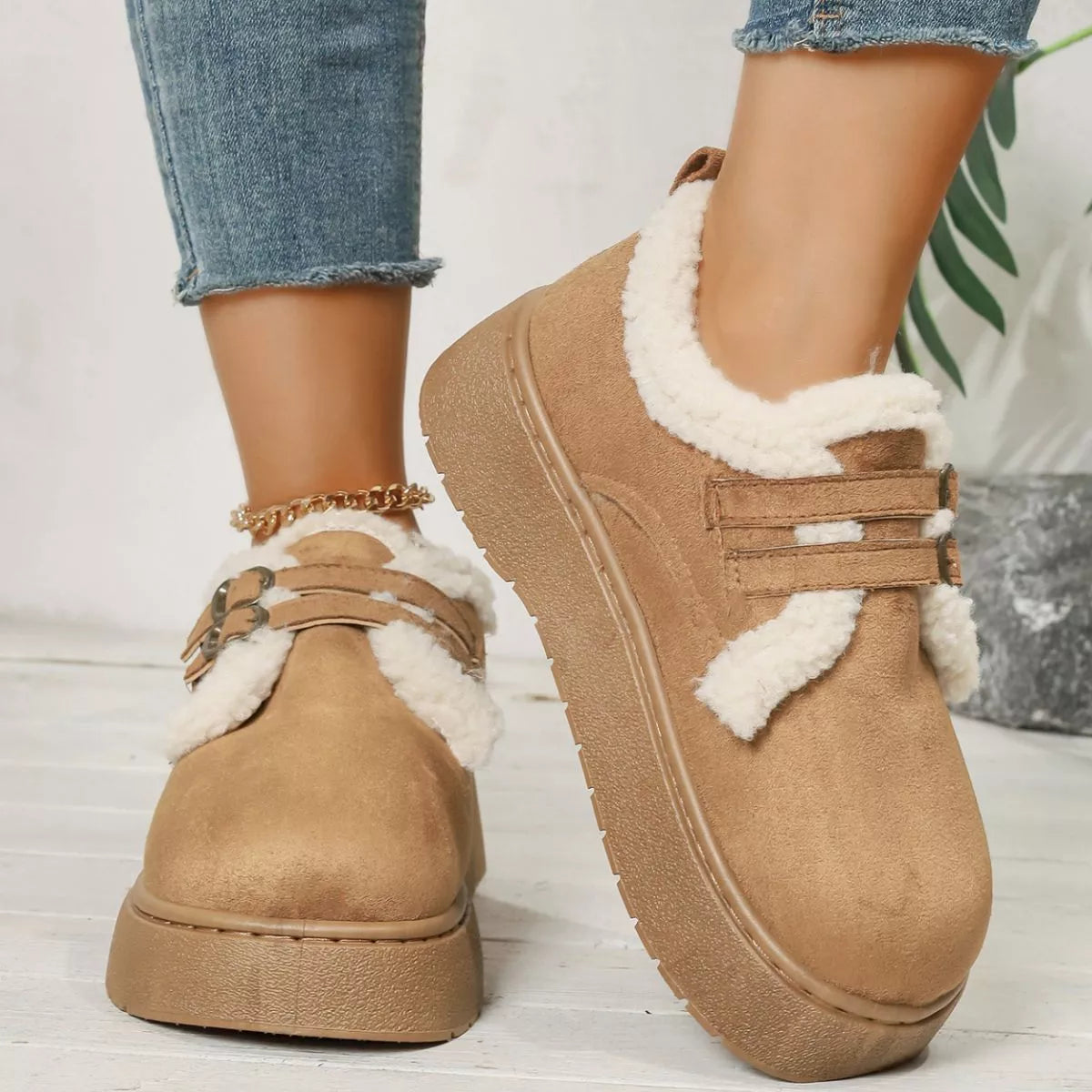 Buckle Winter Ankle Boots