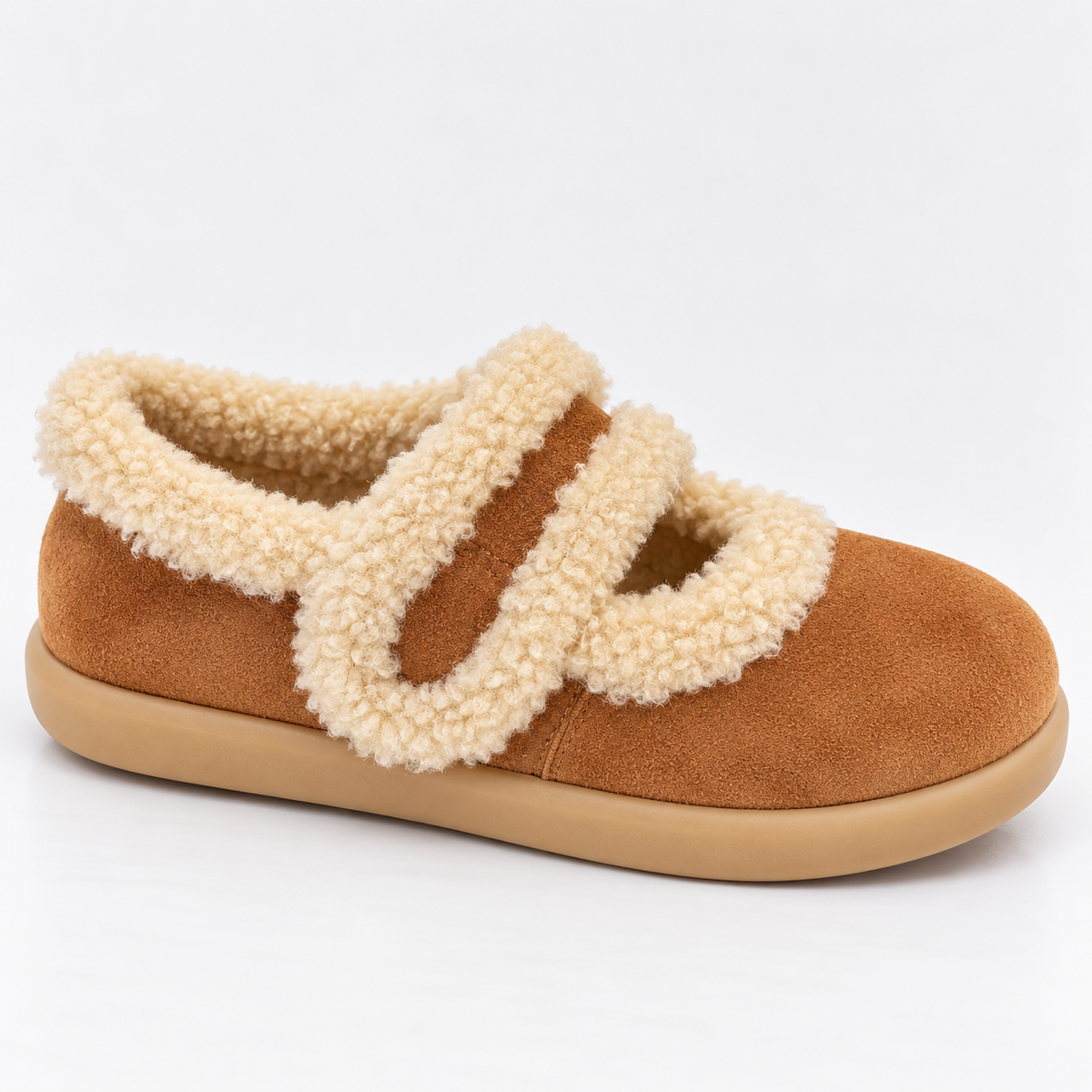 Women's Suede Slippers | Warm Fur Lined Slip-On Winter Shoes