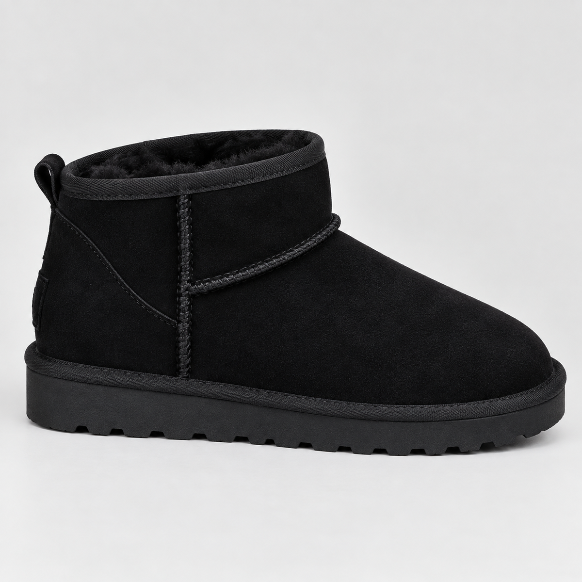 Women's Suede Ankle Boots | Warm Fur Lined Winter Shoes with Grip