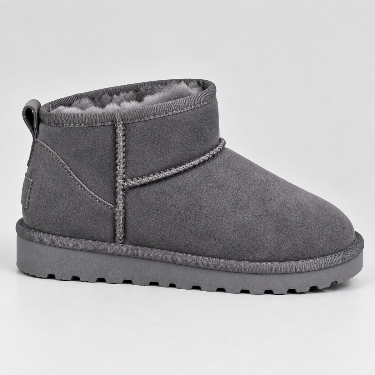 Women's Suede Ankle Boots | Warm Fur Lined Winter Shoes with Grip