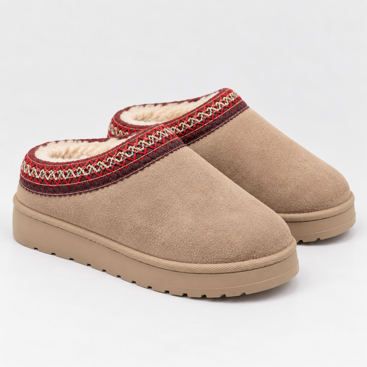 Women's Suede Clogs | Warm Fur Lined Slip-On Winter Shoes