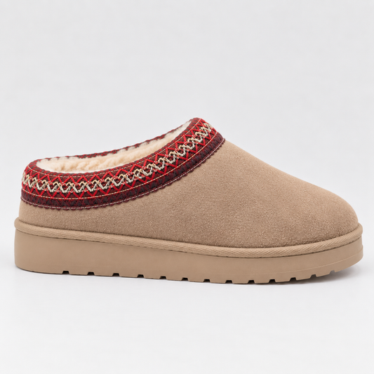 Women's Suede Clogs | Warm Fur Lined Slip-On Winter Shoes