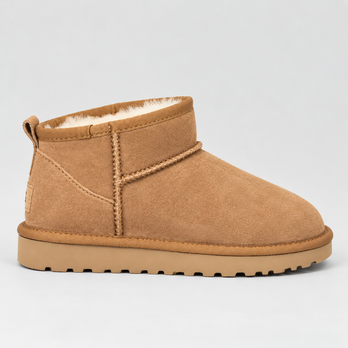 Women's Suede Ankle Boots | Warm Fur Lined Winter Shoes with Grip