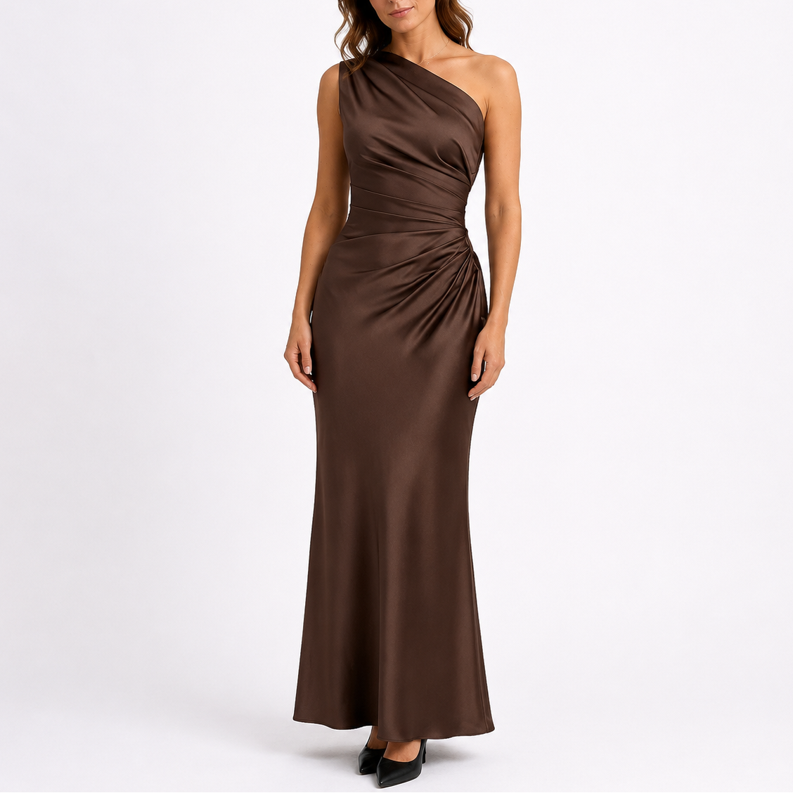 Women's Satin Evening Gown Maxi Dress