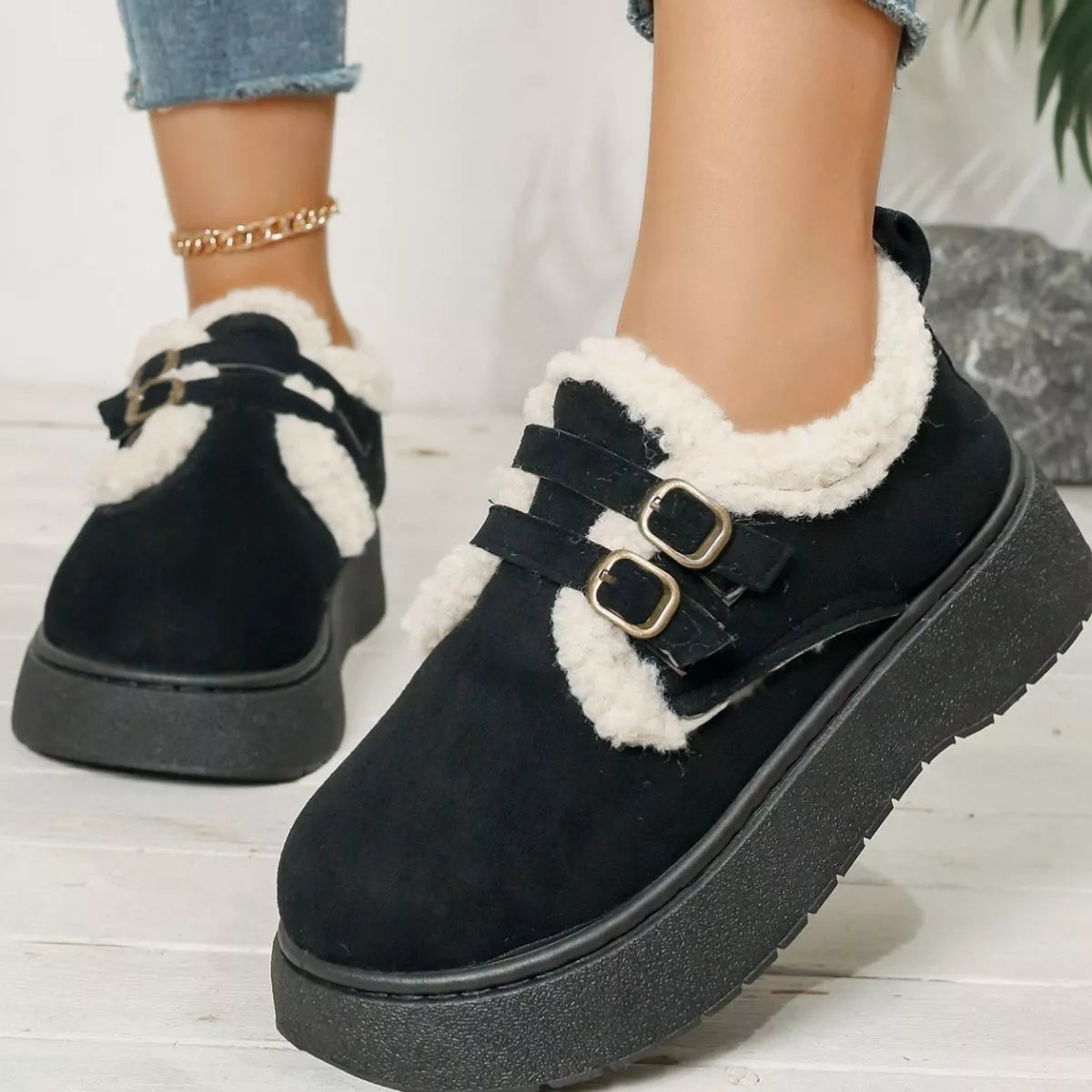 Buckle Winter Ankle Boots