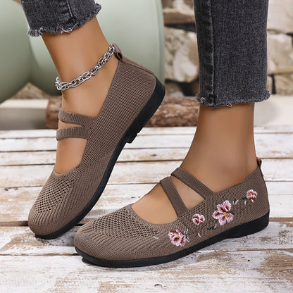 Floral Knit Ballet Flats