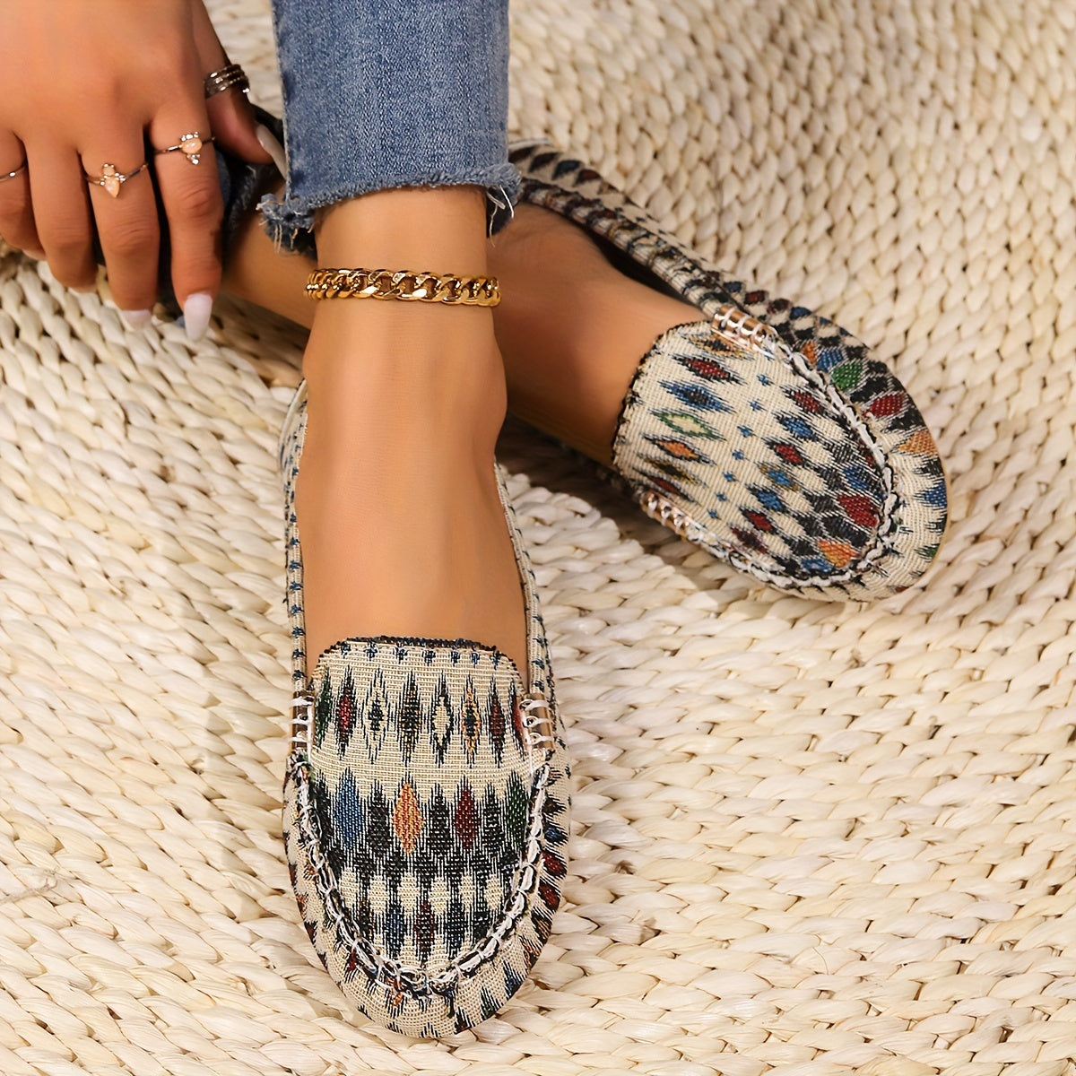 Patterned Ballet Flats for Women