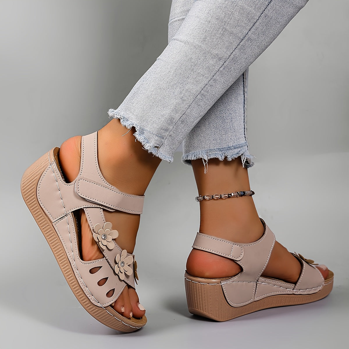 Floral Wedge Sandals