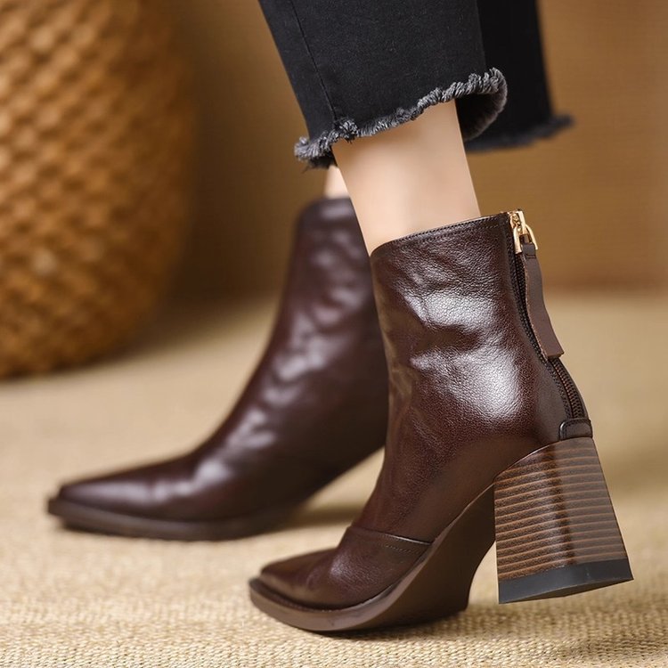 Square Toe Ankle Boots