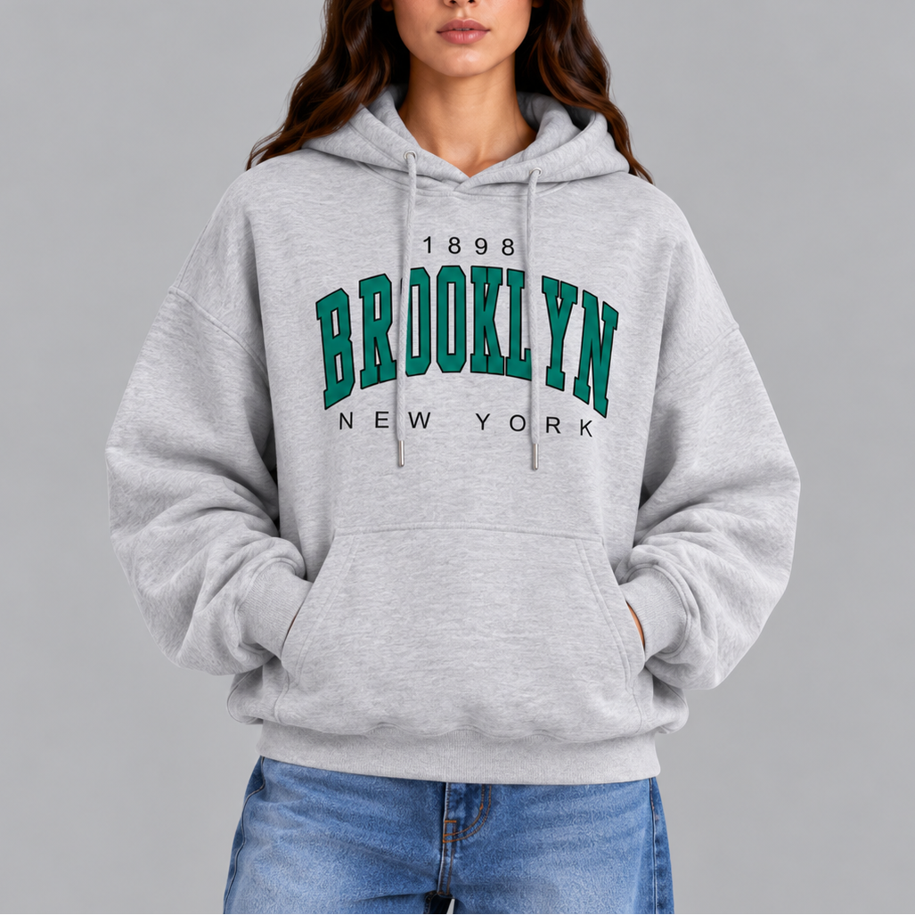 Women's  Brooklyn Oversized Hoodie – Casual Pullover Sweatshirt with Pockets