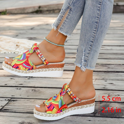 Boho Wedge Slides