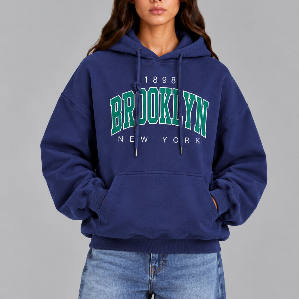 Women's  Brooklyn Oversized Hoodie – Casual Pullover Sweatshirt with Pockets