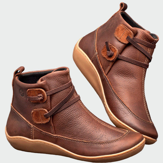 Flat Lace-Up Ankle Boots